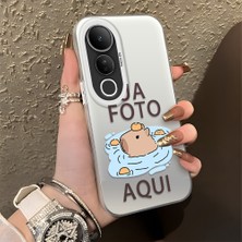 HONTINGA Vivo V50 Lite ile Uyumlu Kılıfı Silikon Kenar Sert Arka Düşüme Önleyici Basitlik Anti Düşme Kamera Korumali Sevimli Desen Telefon Kılıfı Kadın ve Erkek Için Uygundur K1-0078