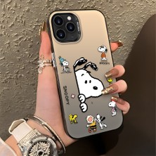 HONTINGA iPhone 11 Pro Max ile Uyumlu Kılıfı Silikon Kenar Sert Arka Düşüme Önleyici Basitlik Anti Düşme Kamera Korumali Snoopy Desen Telefon Kılıfı Kadın ve Erkek Için Uygundur K1-0080