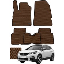Evanotion Peugeot 3008 2016-2023 Premium Eva Paspas Seti Tam Set Paspas Takımı - Kahverengi