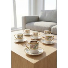 Acar Portia 6 Kişilik Porselen Kahve Fincan Takımı - 90 ml