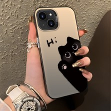 HONTINGA iPhone 13 Mini ile Uyumlu Kılıfı Silikon Kenar Sert Arka Düşüme Önleyici Basitlik Anti Düşme Kamera Korumali Kedi Desen Telefon Kılıfı Kadın ve Erkek Için Uygundur K1-0082