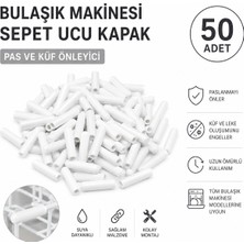 Öz Beyaz Eşya .genel Markalara Uyumlu  Bulaşık Makinesi Sepet Ucu Kapak Pas ve Küf Önleyici Beyaz Renk  (50 Adet)