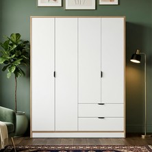 Argimo Arya 4 Kapaklı Dolap 44X145X182 cm Beyaz