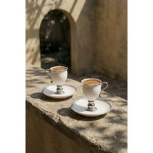 Acar Prune Silver 2 Kişilik Kahve Fincan Takımı Beyaz - 90 ml