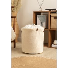 Koza Home Tidy Pamuk Havlu Kumaş Büzgülü Çamaşır Sepeti (37X40CM) 6016