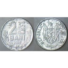 Banknoting Moldova 25 Bani 2018 Alüminyum.