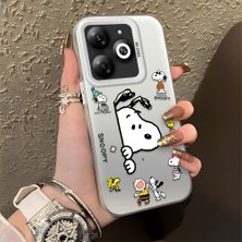 HONTINGA Tecno Spark Go 2024 ile Uyumlu Kılıfı Silikon Kenar Sert Arka Düşüme Önleyici Basitlik Anti Düşme Kamera Korumali Snoopy Desen Telefon Kılıfı Kadın ve Erkek Için Uygundur K1-0080