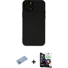 Pileli Store Pilelistore™ iPhone 12 Pro Max Kılıf Çekirdek Modern Serisi - Şeffaf Temperli Cam Ekran Koruyucu + Shine Kamera Lens Koruma Cam - Mı