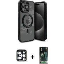 Pileli Store Pilelistore™ iPhone 15 Pro Max Kılıf Nova Işık Özel Seri - Şeffaf 360 Full Body Arka Koruyucu + Pvd Metal Kamera Lens - Lt