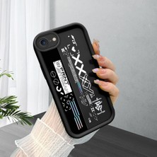 HONTINGA iPhone Se 2020 ile Uyumlu Kılıfı Düşüme Önleyici Basitlik Anti Düşme Kamera Korumali Yaratıcı Siyah Desen Yumuşak Silikon Telefon Kılıfı Kadın ve Erkek Için Uygundur K2-0154