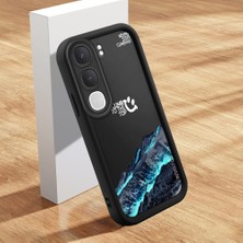 HONTINGA Vıvo Y21D ile Uyumlu Kılıfı Düşüme Önleyici Basitlik Anti Düşme Kamera Korumali Şirin Kedi Dağ Siyah Desen Yumuşak Silikon Telefon Kılıfı Kadın ve Erkek Için Uygundur K2-0149