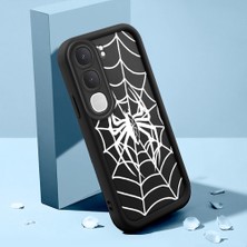 HONTINGA Vıvo Y21D ile Uyumlu Kılıfı Düşüme Önleyici Basitlik Anti Düşme Kamera Korumali Şirin Kedi Örümcek Siyah Desen Yumuşak Silikon Telefon Kılıfı Kadın ve Erkek Için Uygundur K2-0155