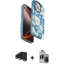 Pileli Store Pilelistore™ iPhone 15 Pro Max Kılıf Siluet Doku - Siyah Vanessa Magic Hayalet Cam + Raze Metal Kamera Lens - Lt
