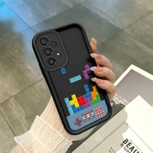 HONTINGA Samsung Galaxy A33 5g ile Uyumlu Kılıfı Düşüme Önleyici Basitlik Anti Düşme Kamera Korumali Oyun Siyah Desen Yumuşak Silikon Telefon Kılıfı Kadın ve Erkek Için Uygundur K2-0079