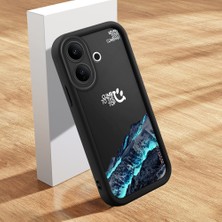 HONTINGA Vıvo V60 Lite ile Uyumlu Kılıfı Düşüme Önleyici Basitlik Anti Düşme Kamera Korumali Şirin Kedi Dağ Siyah Desen Yumuşak Silikon Telefon Kılıfı Kadın ve Erkek Için Uygundur K2-0149