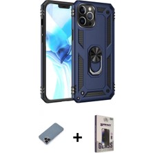 Pileli Store Pilelistore™ iPhone 12 Pro Max Kılıf Ahenk Klasik Koleksiyonu - Siyah Bilvis Hayalet Cam Ekran Koruyucu + Metal Kamera Lens Koruma Cam - Sh