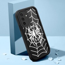 HONTINGA Samsung Galaxy A17 ile Uyumlu Kılıfı Düşüme Önleyici Basitlik Anti Düşme Kamera Korumali Şirin Kedi Örümcek Siyah Desen Yumuşak Silikon Telefon Kılıfı Kadın ve Erkek Için Uygundur K2-0155