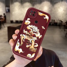 HONTINGA Xiaomi Redmi 10A ile Uyumlu Kılıfı Düşüme Önleyici Basitlik Anti Düşme Kamera Korumali Anime Bordo Desen Yumuşak Silikon Telefon Kılıfı Kadın ve Erkek Için Uygundur K2-7055