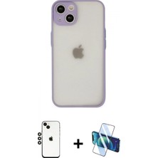 Pileli Store Pilelistore™ iPhone 14 Kılıf Ahenk Çizgi Serisi - Siyah 3D Antistatik Cam Ekran Koruyucu + Shine Kamera Lens - Sh