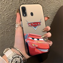 HONTINGA Samsung Galaxy A20 ile Uyumlu Kılıfı Silikon Kenar Sert Arka Düşüme Önleyici Basitlik Anti Düşme Kamera Korumali Araba Desen Telefon Kılıfı Kadın ve Erkek Için Uygundur K1-0085