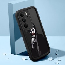 HONTINGA Realme 14X ile Uyumlu Kılıfı Düşüme Önleyici Basitlik Anti Düşme Kamera Korumali Şirin Kedi Anime Siyah Desen Yumuşak Silikon Telefon Kılıfı Kadın ve Erkek Için Uygundur K2-0157