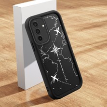 HONTINGA Samsung Galaxy A26 ile Uyumlu Kılıfı Düşüme Önleyici Basitlik Anti Düşme Kamera Korumali Şirin Kedi Uçak Siyah Desen Yumuşak Silikon Telefon Kılıfı Kadın ve Erkek Için Uygundur K2-0152