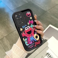 HONTINGA Xiaomi Redmi Note 11S ile Uyumlu Kılıfı Düşüme Önleyici Basitlik Anti Düşme Kamera Korumali Susam Sokağı Siyah Desen Yumuşak Silikon Telefon Kılıfı Kadın ve Erkek Için Uygundur K2-0156