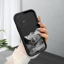 HONTINGA Samsung Galaxy A52S 5g ile Uyumlu Kılıfı Düşüme Önleyici Basitlik Anti Düşme Kamera Korumali Dağ Siyah Desen Yumuşak Silikon Telefon Kılıfı Kadın ve Erkek Için Uygundur K2-0149
