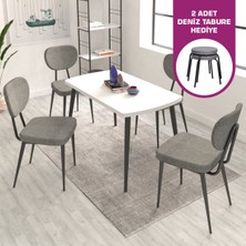 Vilinze Deniz Sandalye Argos Ahşap Mdf Sabit Mutfak Masası Takımı - 70X120 cm