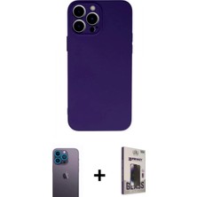 Pileli Store Pilelistore™ iPhone 13 Pro Max Kılıf Ahenk Serisi - Siyah Bilvis Hayalet Cam Ekran Koruyucu + Neon Fosforlu Kamera Lens - Mı