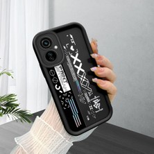 HONTINGA Tecno Camon 19 Neo ile Uyumlu Kılıfı Düşüme Önleyici Basitlik Anti Düşme Kamera Korumali Yaratıcı Siyah Desen Yumuşak Silikon Telefon Kılıfı Kadın ve Erkek Için Uygundur K2-0154