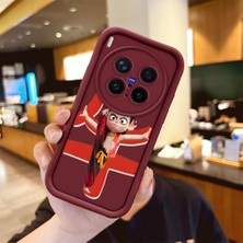 HONTINGA Vivo X300 Pro ile Uyumlu Kılıfı Düşüme Önleyici Basitlik Anti Düşme Kamera Korumali Anime Bordo Desen Yumuşak Silikon Telefon Kılıfı Kadın ve Erkek Için Uygundur K2-7055
