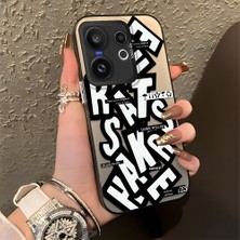 HONTINGA Vivo X200 Fe ile Uyumlu Kılıfı Silikon Kenar Sert Arka Düşüme Önleyici Basitlik Anti Düşme Kamera Korumali Yaratıcı Desen Telefon Kılıfı Kadın ve Erkek Için Uygundur K1-0086