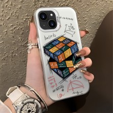 HONTINGA iPhone 15 Plus ile Uyumlu Kılıfı Silikon Kenar Sert Arka Düşüme Önleyici Basitlik Anti Düşme Kamera Korumali Küp Oyunu Desen Telefon Kılıfı Kadın ve Erkek Için Uygundur K1-0087