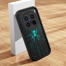 HONTINGA Vivo X200 Pro ile Uyumlu Kılıfı Düşüme Önleyici Basitlik Anti Düşme Kamera Korumali Şirin Kedi Örümcek Siyah Desen Yumuşak Silikon Telefon Kılıfı Kadın ve Erkek Için Uygundur K2-0155