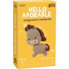 Hello Crafts Amigurumi Kiti, Mini Örgü Seti  AT 12 CM