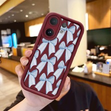 HONTINGA Vıvo V60  ile Uyumlu Kılıfı Düşüme Önleyici Basitlik Anti Düşme Kamera Korumali Tavşan Bordo Desen Yumuşak Silikon Telefon Kılıfı Kadın ve Erkek Için Uygundur K2-7058