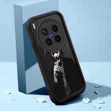 HONTINGA Vivo X300 Pro ile Uyumlu Kılıfı Düşüme Önleyici Basitlik Anti Düşme Kamera Korumali Şirin Kedi Anime Siyah Desen Yumuşak Silikon Telefon Kılıfı Kadın ve Erkek Için Uygundur K2-0157