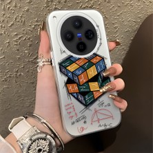 HONTINGA Vivo X300 ile Uyumlu Kılıfı Silikon Kenar Sert Arka Düşüme Önleyici Basitlik Anti Düşme Kamera Korumali Küp Oyunu Desen Telefon Kılıfı Kadın ve Erkek Için Uygundur K1-0087