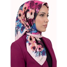 Hadiora Kadın Pudra Pembe Soyut Desenli Kristal Eşarp
