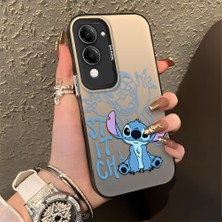 HONTINGA Vivo Y04 ile Uyumlu Kılıfı Silikon Kenar Sert Arka Düşüme Önleyici Basitlik Anti Düşme Kamera Korumali Stitch Desen Telefon Kılıfı Kadın ve Erkek Için Uygundur K1-0083