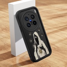 HONTINGA Vivo X200 Pro ile Uyumlu Kılıfı Düşüme Önleyici Basitlik Anti Düşme Kamera Korumali Şirin Kedi Yaratıcı Siyah Desen Yumuşak Silikon Telefon Kılıfı Kadın ve Erkek Için Uygundur K2-0154