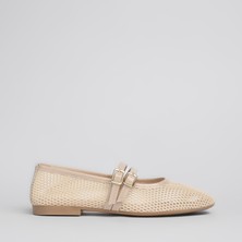 Shoe Lüks File Bej Kadın Babet