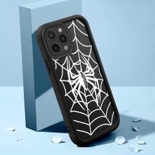 HONTINGA iPhone 13 Pro ile Uyumlu Kılıfı Düşüme Önleyici Basitlik Anti Düşme Kamera Korumali Şirin Kedi Örümcek Siyah Desen Yumuşak Silikon Telefon Kılıfı Kadın ve Erkek Için Uygundur K2-0155