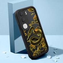 HONTINGA Vıvo Y31 5g ile Uyumlu Kılıfı Düşüme Önleyici Basitlik Anti Düşme Kamera Korumali Şirin Kedi Yılan Siyah Desen Yumuşak Silikon Telefon Kılıfı Kadın ve Erkek Için Uygundur K2-0150