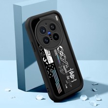 HONTINGA Vivo X200 Pro ile Uyumlu Kılıfı Düşüme Önleyici Basitlik Anti Düşme Kamera Korumali Şirin Kedi Yaratıcı Siyah Desen Yumuşak Silikon Telefon Kılıfı Kadın ve Erkek Için Uygundur K2-0154