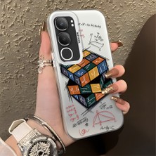 HONTINGA Vivo Y19S ile Uyumlu Kılıfı Silikon Kenar Sert Arka Düşüme Önleyici Basitlik Anti Düşme Kamera Korumali Küp Oyunu Desen Telefon Kılıfı Kadın ve Erkek Için Uygundur K1-0087