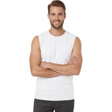Özkan Underwear Özkan 12472 Erkek Premium Kumaş Pamuklu Modal Nefes Alabilir Rahat Bisiklet Yaka Sıfır Kol T-Shirt