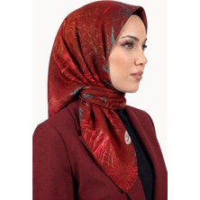 Hadiora Kadın Bordo Soyut Desenli Dikişli Yazma