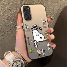 HONTINGA Samsung Galaxy S20 Fe ile Uyumlu Kılıfı Silikon Kenar Sert Arka Düşüme Önleyici Basitlik Anti Düşme Kamera Korumali Snoopy Desen Telefon Kılıfı Kadın ve Erkek Için Uygundur K1-0080
